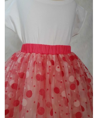 Fustita cu buline din tul pentru fetite