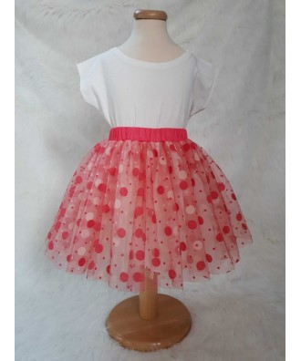 Fustita cu buline din tul pentru fetite