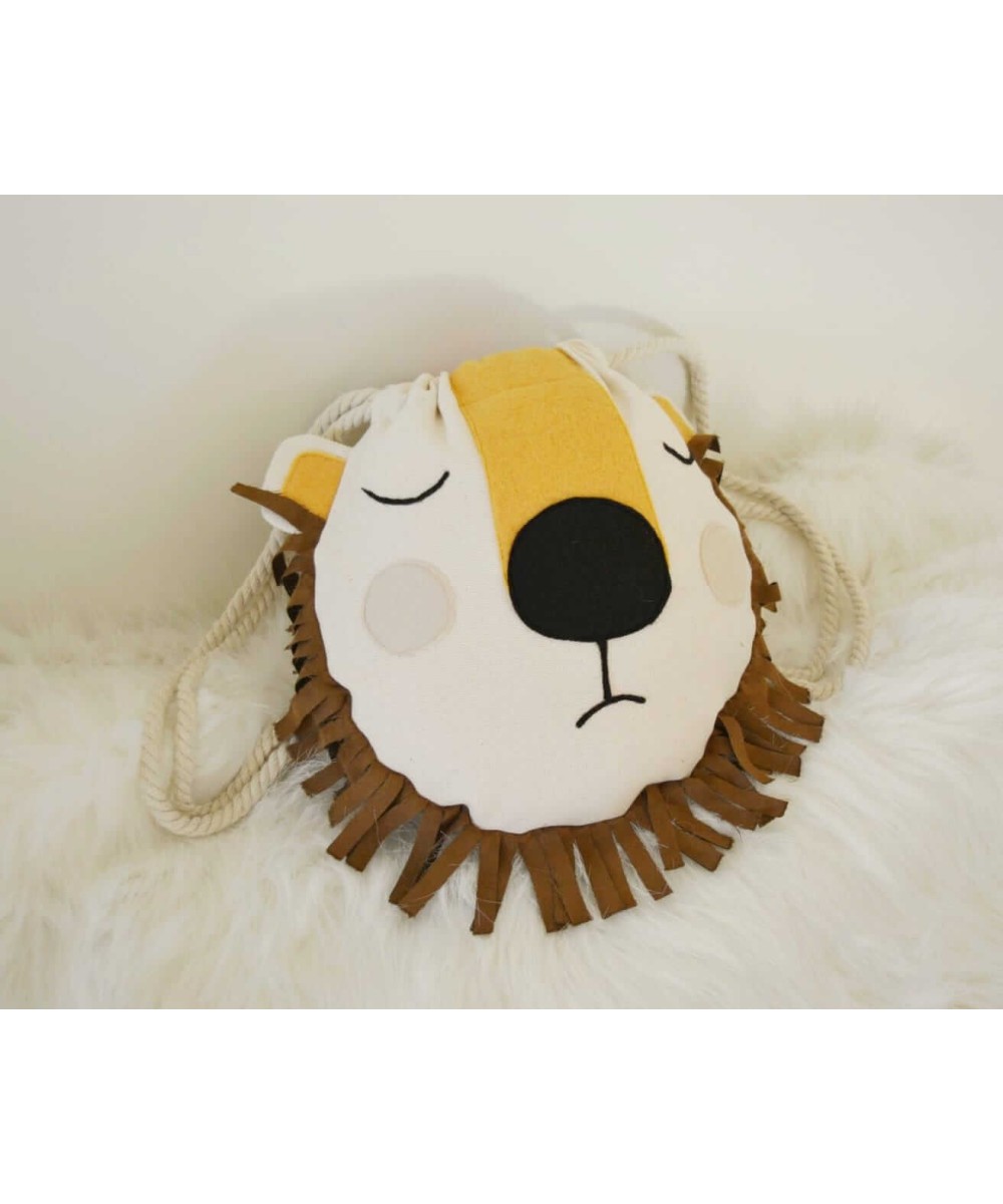 Rucsac leu din bumbac cu aplicatii 