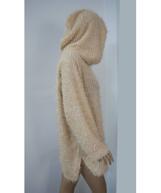 Hanorac cu gluga, din jerse buclat