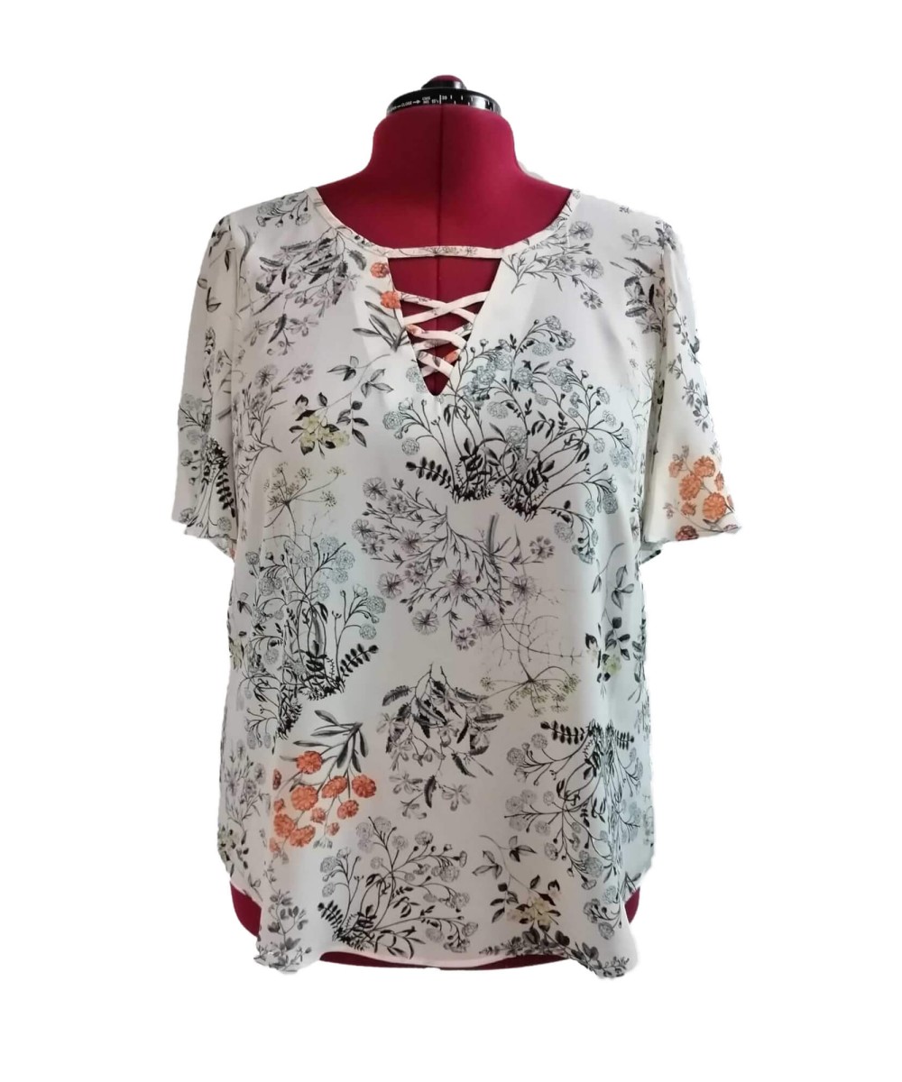 Bluza din matase, imprimeu floral
