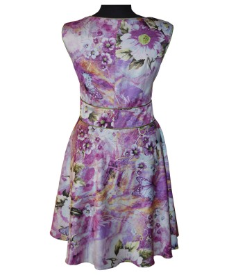 Rochie lejera de vara imprimata, din tercot satinat