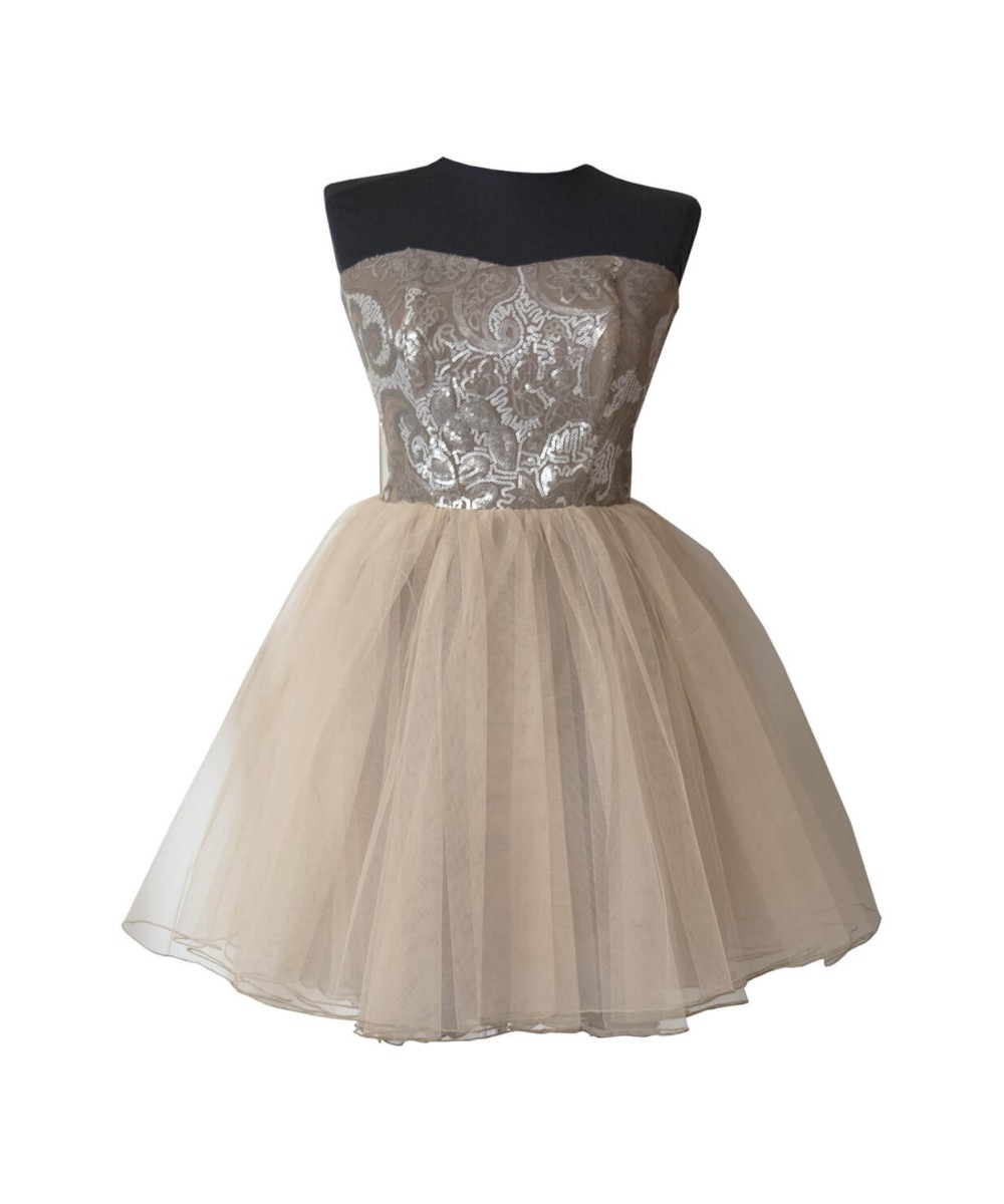Rochie scurta, eleganta din tull uni